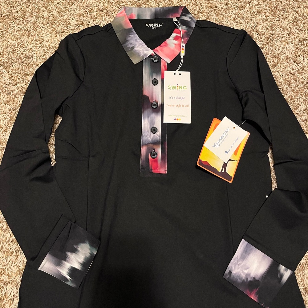 Swing Black and Pink Button-Up Shirt